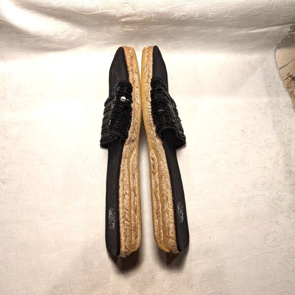 NWOT Ragg Footwear Beaded Upper Espadrille Flat Black size 10 - Picture 6 of 8